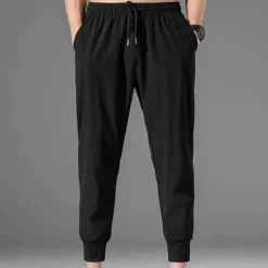 Clearance OUKU Men's Athletic Pants Cropped Pants Casual Pants Pocket Drawstring Elastic Waist Plain Comfort Outdoor Daily Going out Fashion Streetwear Black Grey