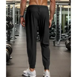 Discount OUKU Men's Athletic Pants GYM Pants Running Pants Training Athletic Daily High Stretch Comfortable Breathable Pocket Elastic Waist Drawstring Plain Full Length Sports Casual Activewear Black Grey