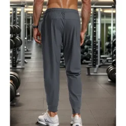 Discount OUKU Men's Athletic Pants GYM Pants Running Pants Training Athletic Daily High Stretch Comfortable Breathable Pocket Elastic Waist Drawstring Plain Full Length Sports Casual Activewear Black Grey