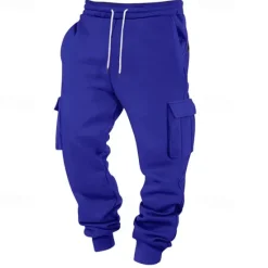 Clearance OUKU Men's Athletic Pants Joggers Trousers Cargo Sweatpants Pocket Drawstring Elastic Waist Plain Comfort Sports Outdoor Daily Fashion Casual Black White Micro-elastic