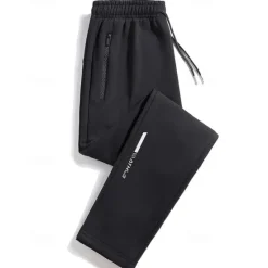 Sale OUKU Men's Athletic Pants Jogging Pants Training Pants Pocket Elastic Waist Plain Comfort Sports Outdoor Sports Black Light Grey Micro-elastic
