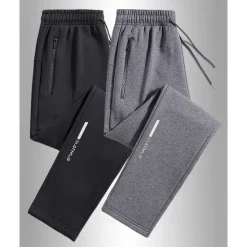 Sale OUKU Men's Athletic Pants Jogging Pants Training Pants Pocket Elastic Waist Plain Comfort Sports Outdoor Sports Black Light Grey Micro-elastic