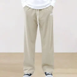New OUKU Men's Athletic Pants Sweatpants Corduroy Pants Trousers Straight Leg Sweatpants Pocket Elastic Waist Drawstring Plain Comfort Sports Outdoor Daily Fashion Casual Black Wine Micro-elastic