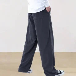 New OUKU Men's Athletic Pants Sweatpants Corduroy Pants Trousers Straight Leg Sweatpants Pocket Elastic Waist Drawstring Plain Comfort Sports Outdoor Daily Fashion Casual Black Wine Micro-elastic