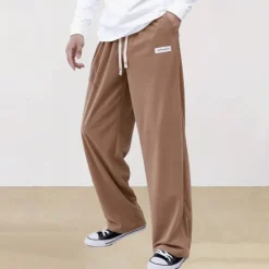 New OUKU Men's Athletic Pants Sweatpants Corduroy Pants Trousers Straight Leg Sweatpants Pocket Elastic Waist Drawstring Plain Comfort Sports Outdoor Daily Fashion Casual Black Wine Micro-elastic