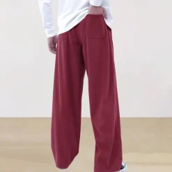 New OUKU Men's Athletic Pants Sweatpants Corduroy Pants Trousers Straight Leg Sweatpants Pocket Elastic Waist Drawstring Plain Comfort Sports Outdoor Daily Fashion Casual Black Wine Micro-elastic