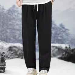 Clearance OUKU Men's Athletic Pants Sweatpants Trousers Straight Leg Sweatpants Pocket Drawstring Elastic Waist Plain Comfort Sports Outdoor Daily Fashion Casual Black Apricot Micro-elastic