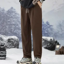 Clearance OUKU Men's Athletic Pants Sweatpants Trousers Straight Leg Sweatpants Pocket Drawstring Elastic Waist Plain Comfort Sports Outdoor Daily Fashion Casual Black Apricot Micro-elastic