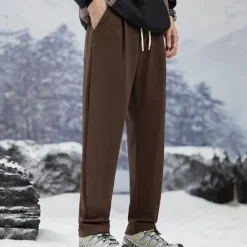 Clearance OUKU Men's Athletic Pants Sweatpants Trousers Straight Leg Sweatpants Pocket Drawstring Elastic Waist Plain Comfort Sports Outdoor Daily Fashion Casual Black Apricot Micro-elastic