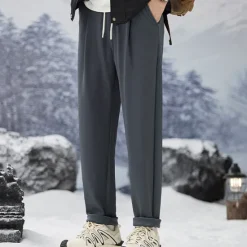 Clearance OUKU Men's Athletic Pants Sweatpants Trousers Straight Leg Sweatpants Pocket Drawstring Elastic Waist Plain Comfort Sports Outdoor Daily Fashion Casual Black Apricot Micro-elastic