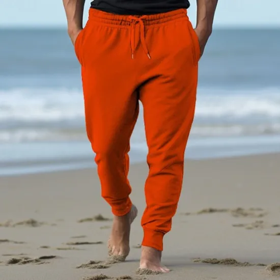 Clearance OUKU Men's Athletic Pants Sweatpants Joggers Trousers Pocket Drawstring Elastic Waist Plain Comfort Sports Outdoor Daily Fashion Casual Black White Micro-elastic
