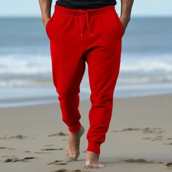 Clearance OUKU Men's Athletic Pants Sweatpants Joggers Trousers Pocket Drawstring Elastic Waist Plain Comfort Sports Outdoor Daily Fashion Casual Black White Micro-elastic