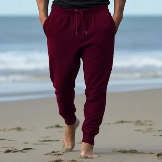 Clearance OUKU Men's Athletic Pants Sweatpants Joggers Trousers Pocket Drawstring Elastic Waist Plain Comfort Sports Outdoor Daily Fashion Casual Black White Micro-elastic