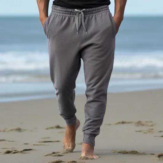 Clearance OUKU Men's Athletic Pants Sweatpants Joggers Trousers Pocket Drawstring Elastic Waist Plain Comfort Sports Outdoor Daily Fashion Casual Black White Micro-elastic