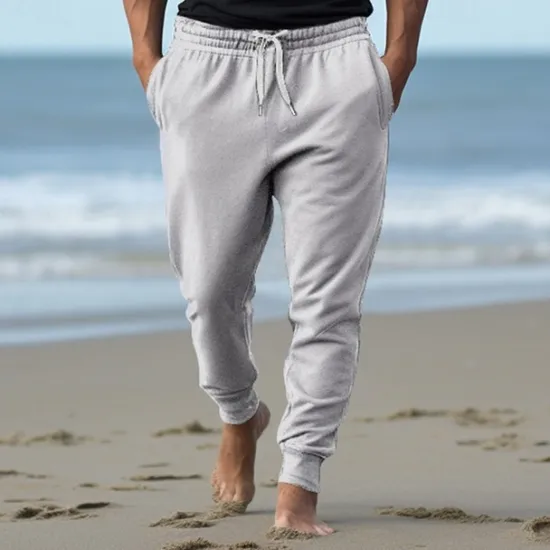 Clearance OUKU Men's Athletic Pants Sweatpants Joggers Trousers Pocket Drawstring Elastic Waist Plain Comfort Sports Outdoor Daily Fashion Casual Black White Micro-elastic