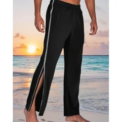 Discount OUKU Men's Athletic Pants Sweatpants Tear Away Pants Trousers Straight Leg Sweatpants Zipper Pocket Elastic Waist Plain Comfort Sports Outdoor Daily Fashion Casual Black Blue Micro-elastic