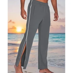 Discount OUKU Men's Athletic Pants Sweatpants Tear Away Pants Trousers Straight Leg Sweatpants Zipper Pocket Elastic Waist Plain Comfort Sports Outdoor Daily Fashion Casual Black Blue Micro-elastic