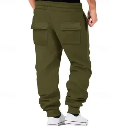 OUKU Men's Athletic Pants Sweatpants Joggers Trousers Cargo Sweatpants Pocket Drawstring Elastic Waist Plain Comfort Sports Outdoor Daily Fashion Casual Black Army Green Micro-elastic