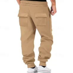 OUKU Men's Athletic Pants Sweatpants Joggers Trousers Cargo Sweatpants Pocket Drawstring Elastic Waist Plain Comfort Sports Outdoor Daily Fashion Casual Black Army Green Micro-elastic