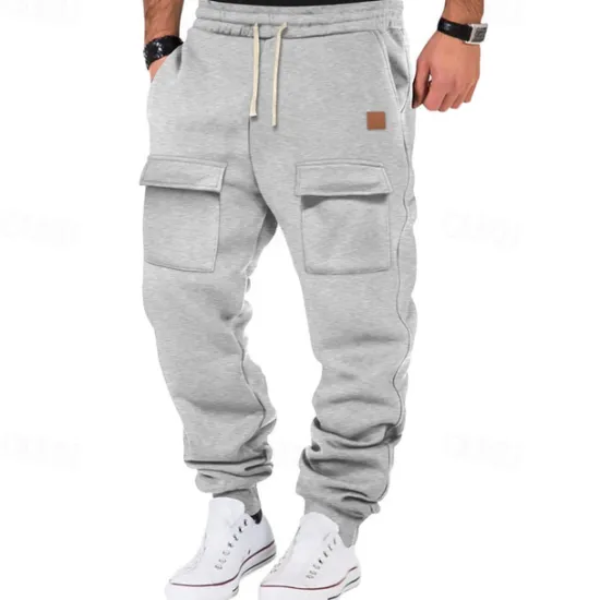 OUKU Men's Athletic Pants Sweatpants Joggers Trousers Cargo Sweatpants Pocket Drawstring Elastic Waist Plain Comfort Sports Outdoor Daily Fashion Casual Black Army Green Micro-elastic