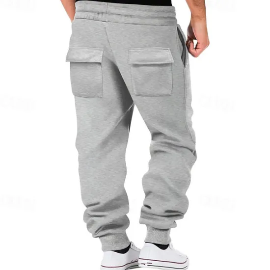 OUKU Men's Athletic Pants Sweatpants Joggers Trousers Cargo Sweatpants Pocket Drawstring Elastic Waist Plain Comfort Sports Outdoor Daily Fashion Casual Black Army Green Micro-elastic