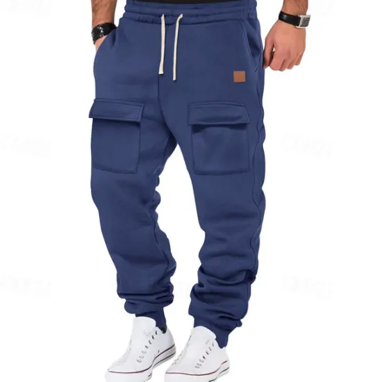 OUKU Men's Athletic Pants Sweatpants Joggers Trousers Cargo Sweatpants Pocket Drawstring Elastic Waist Plain Comfort Sports Outdoor Daily Fashion Casual Black Army Green Micro-elastic