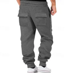 OUKU Men's Athletic Pants Sweatpants Joggers Trousers Cargo Sweatpants Pocket Drawstring Elastic Waist Plain Comfort Sports Outdoor Daily Fashion Casual Black Army Green Micro-elastic