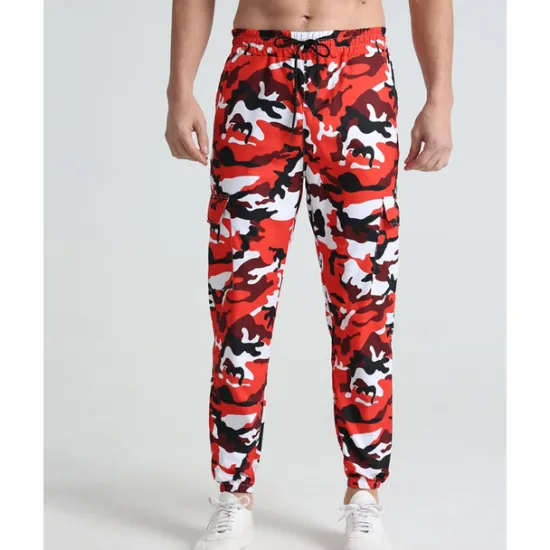 Online OUKU Men's Athletic Pants Sweatpants Joggers Trousers Pocket Drawstring Elastic Waist Camouflage Comfort Sports Outdoor Daily Fashion Casual Pink Red Micro-elastic