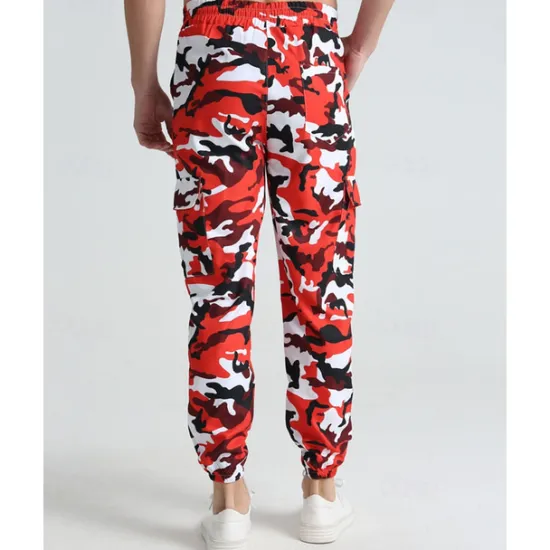 Online OUKU Men's Athletic Pants Sweatpants Joggers Trousers Pocket Drawstring Elastic Waist Camouflage Comfort Sports Outdoor Daily Fashion Casual Pink Red Micro-elastic