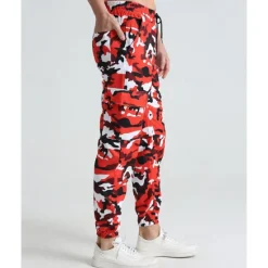 Online OUKU Men's Athletic Pants Sweatpants Joggers Trousers Pocket Drawstring Elastic Waist Camouflage Comfort Sports Outdoor Daily Fashion Casual Pink Red Micro-elastic