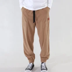 Best OUKU Men's Athletic Pants Sweatpants Joggers Corduroy Pants Trousers Pocket Drawstring Elastic Waist Plain Comfort Sports Outdoor Daily Fashion Casual Dark Khaki Black Micro-elastic