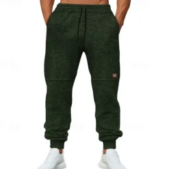 Clearance OUKU Men's Athletic Pants Sweatpants Joggers Trousers Pocket Drawstring Elastic Waist Plain Comfort Sports Outdoor Daily Fashion Casual ArmyGreen Wine Micro-elastic