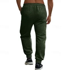 Clearance OUKU Men's Athletic Pants Sweatpants Joggers Trousers Pocket Drawstring Elastic Waist Plain Comfort Sports Outdoor Daily Fashion Casual ArmyGreen Wine Micro-elastic