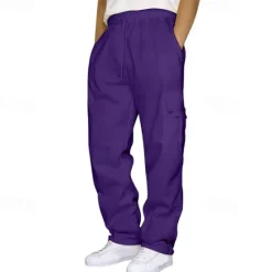 Clearance OUKU Men's Athletic Pants Sweatpants Trousers Pocket Drawstring Elastic Waist Plain Comfort Sports Outdoor Daily Fashion Casual Light Khaki Black Micro-elastic