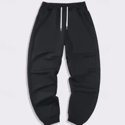 Clearance OUKU Men's Athletic Pants Sweatpants Joggers Trousers Pocket Drawstring Elastic Waist Plain Comfort Sports Outdoor Daily Fashion Casual Black Red Micro-elastic
