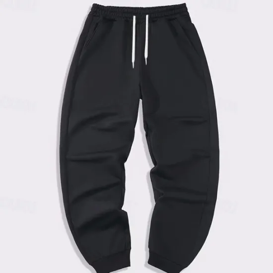 Clearance OUKU Men's Athletic Pants Sweatpants Joggers Trousers Pocket Drawstring Elastic Waist Plain Comfort Sports Outdoor Daily Fashion Casual Black Red Micro-elastic