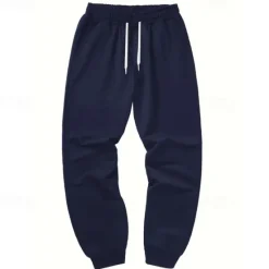 Clearance OUKU Men's Athletic Pants Sweatpants Joggers Trousers Pocket Drawstring Elastic Waist Plain Comfort Sports Outdoor Daily Fashion Casual Black Red Micro-elastic