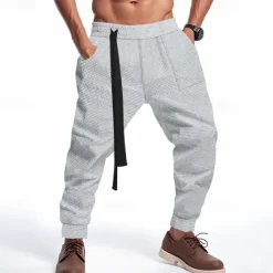 Sale OUKU Men's Athletic Pants Sweatpants Joggers Trousers Pocket Drawstring Elastic Waist Plain Comfort Sports Outdoor Daily Fashion Casual Black White Micro-elastic