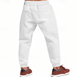 Sale OUKU Men's Athletic Pants Sweatpants Joggers Trousers Pocket Drawstring Elastic Waist Plain Comfort Sports Outdoor Daily Fashion Casual Black White Micro-elastic