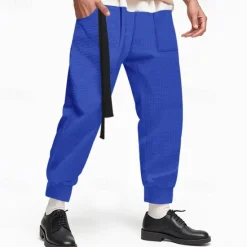 Sale OUKU Men's Athletic Pants Sweatpants Joggers Trousers Pocket Drawstring Elastic Waist Plain Comfort Sports Outdoor Daily Fashion Casual Black White Micro-elastic