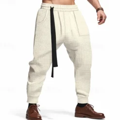 Sale OUKU Men's Athletic Pants Sweatpants Joggers Trousers Pocket Drawstring Elastic Waist Plain Comfort Sports Outdoor Daily Fashion Casual Black White Micro-elastic