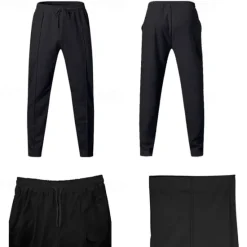 Best OUKU Men's Athletic Pants Sweatpants Joggers Trousers Sports Pants Pocket Drawstring Elastic Waist Plain Comfort Sports Outdoor Daily Fashion Casual Black White Micro-elastic