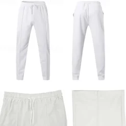 Best OUKU Men's Athletic Pants Sweatpants Joggers Trousers Sports Pants Pocket Drawstring Elastic Waist Plain Comfort Sports Outdoor Daily Fashion Casual Black White Micro-elastic