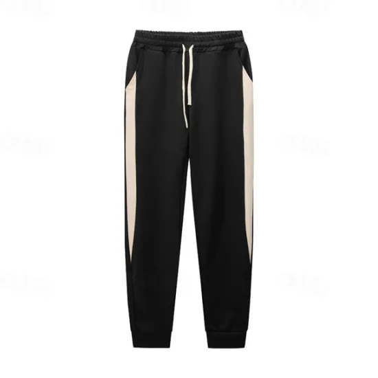 Clearance OUKU Men's Athletic Pants Sweatpants Joggers Trousers Pocket Drawstring Elastic Waist Color Block Comfort Sports Outdoor Daily Fashion Casual Black Blue Micro-elastic