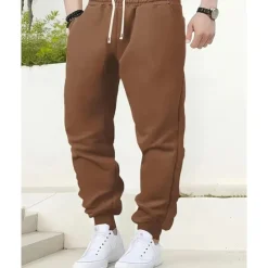 Outlet OUKU Men's Athletic Pants Sweatpants Joggers Trousers Pocket Drawstring Elastic Waist Plain Comfort Sports Outdoor Daily Fashion Casual Black Yellow Micro-elastic