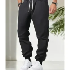 Outlet OUKU Men's Athletic Pants Sweatpants Joggers Trousers Pocket Drawstring Elastic Waist Plain Comfort Sports Outdoor Daily Fashion Casual Black Yellow Micro-elastic