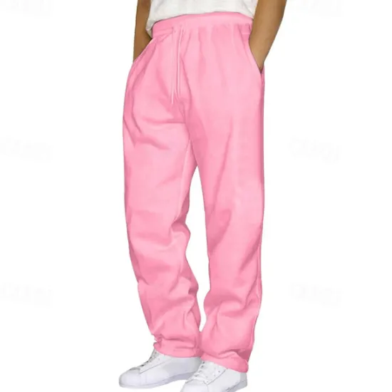 Best OUKU Men's Athletic Pants Sweatpants Trousers Pocket Drawstring Elastic Waist Plain Comfort Sports Outdoor Daily Fashion Casual Black Yellow Micro-elastic