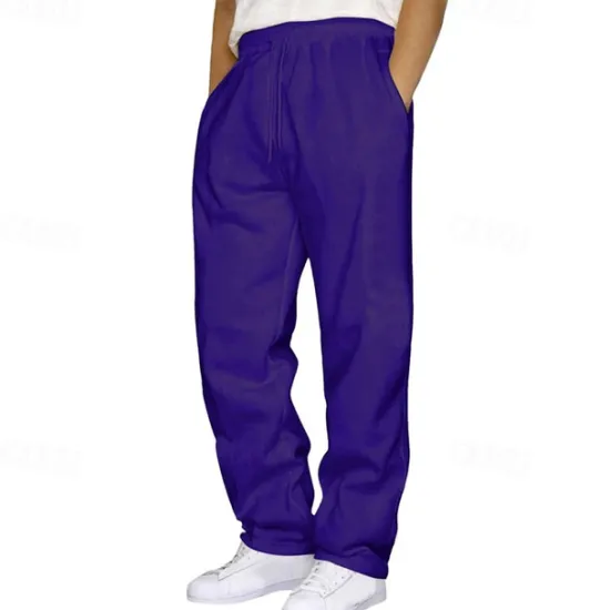 Best OUKU Men's Athletic Pants Sweatpants Trousers Pocket Drawstring Elastic Waist Plain Comfort Sports Outdoor Daily Fashion Casual Black Yellow Micro-elastic