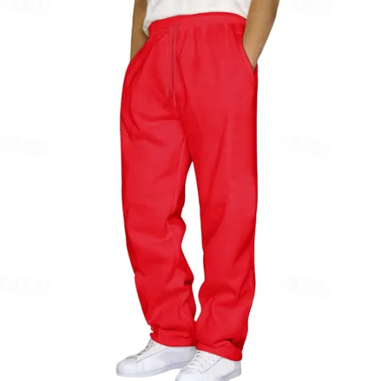 Best OUKU Men's Athletic Pants Sweatpants Trousers Pocket Drawstring Elastic Waist Plain Comfort Sports Outdoor Daily Fashion Casual Black Yellow Micro-elastic