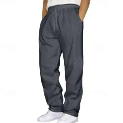 Best OUKU Men's Athletic Pants Sweatpants Trousers Pocket Drawstring Elastic Waist Plain Comfort Sports Outdoor Daily Fashion Casual Black Yellow Micro-elastic